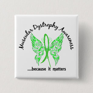Badge Carré 5 Cm Dystrophie musculaire grunge du papillon 6,1 de