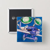 Badge Carré 5 Cm E.B. Meyrowitz Flying Goggles Publicité (Devant & derrière)