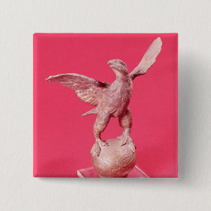 Badge Carré 5 Cm Eagle avec les ailes répandues sur une boule