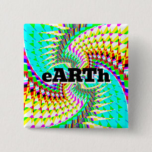 Badge Carré 5 Cm eARTh ( vous pouvez modifier le mot )