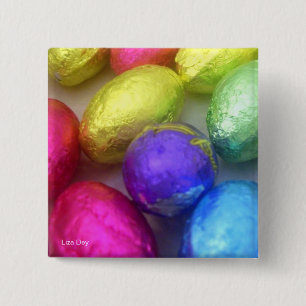 Badge Carré 5 Cm 'Easter Colors' Square Button
