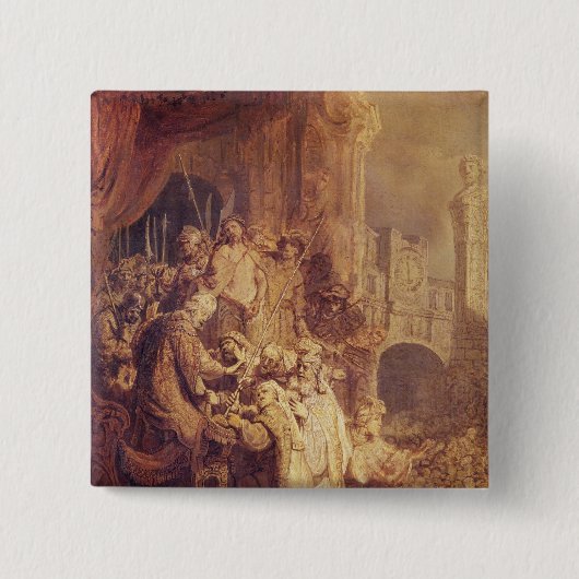 Badge Carré 5 Cm Ecce homo, 1634 (Devant)