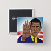 Badge Carré 5 Cm Échanges d'Obama de télésouffleur (Devant & derrière)