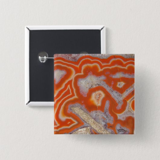Badge Carré 5 Cm Échantillon d'agate (Devant & derrière)
