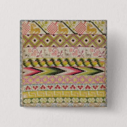 Badge Carré 5 Cm Échantillonneur de broderie (Devant)