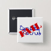 Badge Carré 5 Cm Échec du système à deux parties (Devant & derrière)