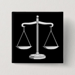 Badge Carré 5 Cm Échelles de justice   Classy