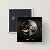 Badge Carré 5 Cm Échelles rocailleuses de justice (Devant & derrière)