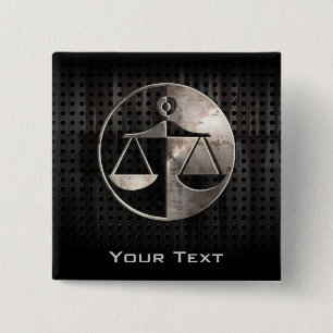 Badge Carré 5 Cm Échelles rocailleuses de justice