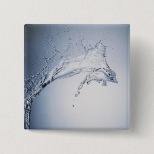 Badge Carré 5 Cm Éclaboussure de l'eau
