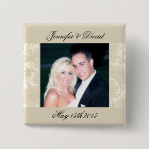 Badge Carré 5 Cm Économies d'ambassade les boutons de photo de dat