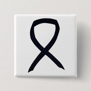 Badge Carré 5 Cm Écran d'art personnalisé Black Awareness