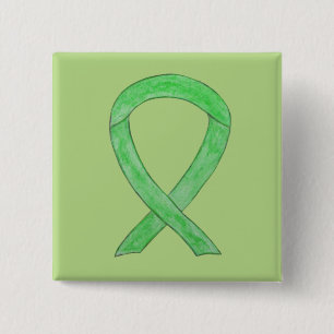 Badge Carré 5 Cm Écran d'ordinateur portable Lime Green Awareness R