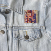 Badge Carré 5 Cm Écriture de Dante 'le Comedy divin (En situation)