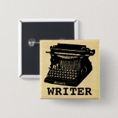 Badge Carré 5 Cm Écrivain d'antiquité (Devant & derrière)