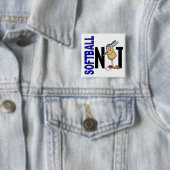 Badge Carré 5 Cm Écrou 1 du base-ball (En situation)