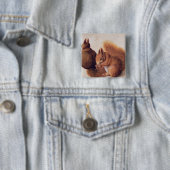 Badge Carré 5 Cm Écureuils, 1512 (En situation)