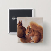 Badge Carré 5 Cm Écureuils, 1512 (Devant & derrière)
