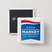 Badge Carré 5 Cm Ed Markey pour le bouton de sénateur (Devant & derrière)