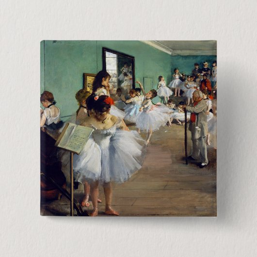 Badge Carré 5 Cm Edgar Degas - Classe Danse (Devant)
