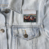 Badge Carré 5 Cm Edgar Degas - Course des hommes (En situation)
