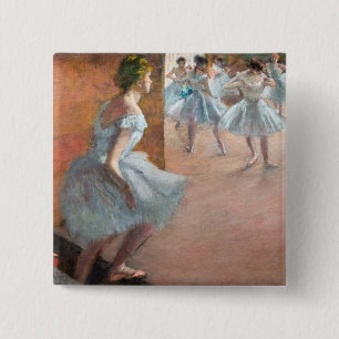 Badge Carré 5 Cm Edgar Degas - Dancers Climbing a Staircase