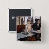 Badge Carré 5 Cm Edgar Degas - Dans un café / L'Absinthe (Devant & derrière)
