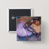 Badge Carré 5 Cm Edgar Degas - danse 1898 en pastel de ballet de (Devant & derrière)