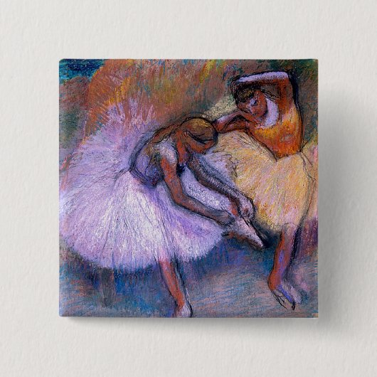 Badge Carré 5 Cm Edgar Degas - danse 1898 en pastel de ballet de (Devant)