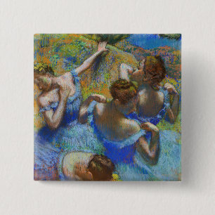 Badge Carré 5 Cm Edgar Degas - Danseurs Bleus