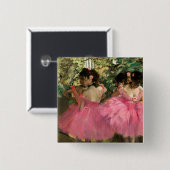 Badge Carré 5 Cm Edgar Degas - Danseurs en rose (Devant & derrière)