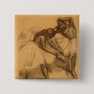 Badge Carré 5 Cm Edgar Degas deux danseurs