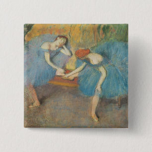 Badge Carré 5 Cm Edgar Degas deux danseurs au repos, danseurs