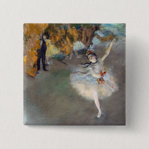 Badge Carré 5 Cm Edgar Degas - L'Étoile / Danseuse sur scène