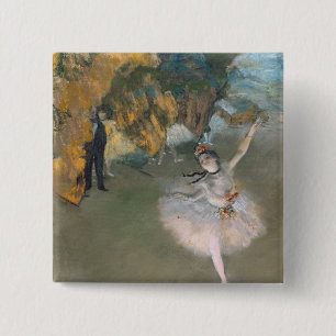 Badge Carré 5 Cm Edgar Degas   l'étoile, ou danseur sur l'étape