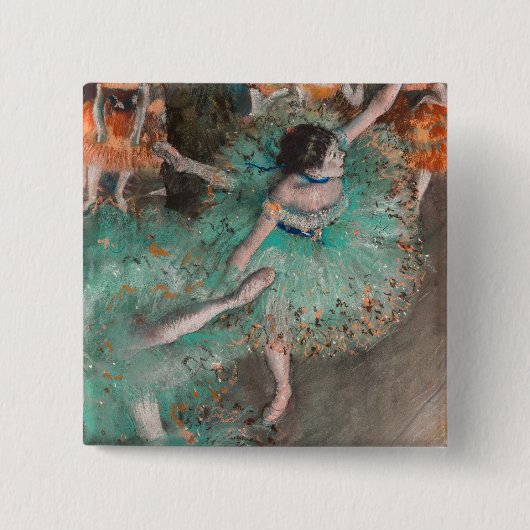 Badge Carré 5 Cm Edgar Degas - Swaying Dancer / Danseuse en vert (Devant)