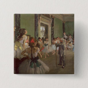 Badge Carré 5 Cm Edgar Degas  The Dancing Class, c.1873-76