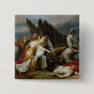 Badge Carré 5 Cm Édith trouvant le corps de Harold, 1828