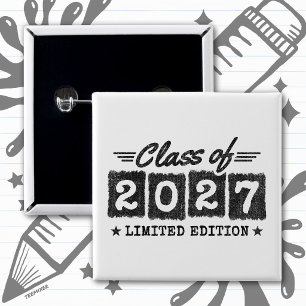 Badge Carré 5 Cm Édition limitée de fin d'études Classe terminale 2