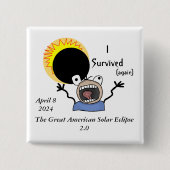 Badge Carré 5 Cm Édition Solaire Eclipse Survival 2024 (Devant)