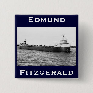 Badge Carré 5 Cm Edmund Fitzgerald sur la rivière de St Clair