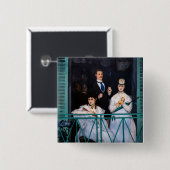 Badge Carré 5 Cm Edouard Manet - Balcon / Le Balcon (Devant & derrière)