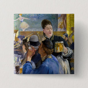 Badge Carré 5 Cm Edouard Manet - Coin de café-concert