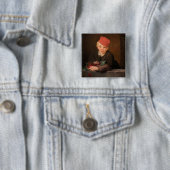 Badge Carré 5 Cm Edouard Manet - Garçon aux cerises (En situation)