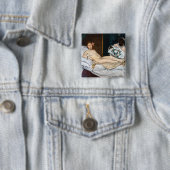 Badge Carré 5 Cm Edouard Manet - Olympia (En situation)