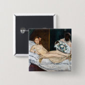 Badge Carré 5 Cm Edouard Manet - Olympia (Devant & derrière)