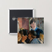 Badge Carré 5 Cm Edouard Manet - Serveuse de bière (Devant & derrière)