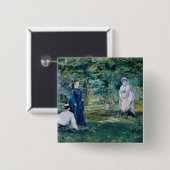 Badge Carré 5 Cm Edouard Manet - Un jeu de Croquet (Devant & derrière)