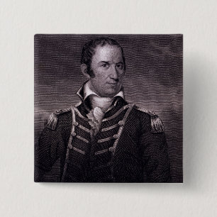 Badge Carré 5 Cm Edouard Preble (1761-1807), gravé par Henry Bryan