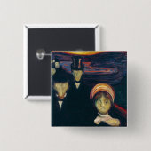 Badge Carré 5 Cm Edvard Munch - Anxiété (Devant & derrière)